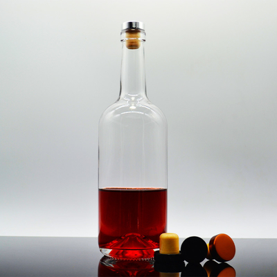 Elegant Glas Wodka Gin Flasche 500ml 750ml 1000ml Volumen für benutzerdefinierte Glasflasche