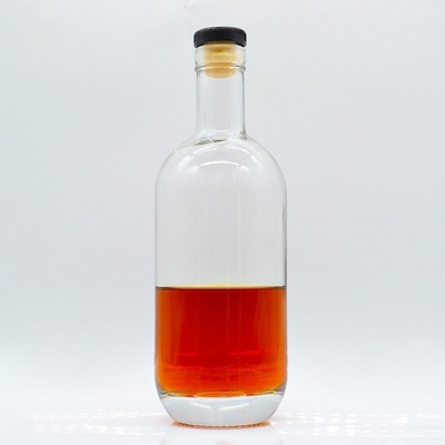 Custom Alcohol Whisky Cork Vodka Flaschen mit zusätzlichem Flintzylinder 750 ml Glasflasche