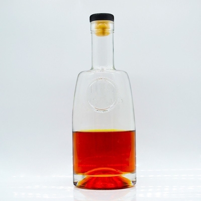 Custom Alcohol Whisky Cork Vodka Flaschen mit zusätzlichem Flintzylinder 750 ml Glasflasche