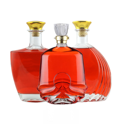 375 ml 500 ml 750 ml 1000 ml Glasflaschen für Wodka mit Korken-Schraubkappe