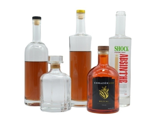 375 ml 500 ml 750 ml 1000 ml Glasflaschen für Wodka mit Korken-Schraubkappe
