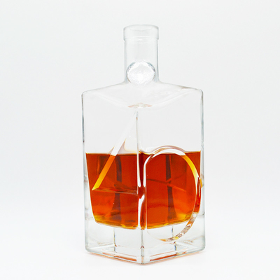 Basismaterial Super Flint Glas Custom Druck Quadrat Gin Flasche für und OEM Willkommen