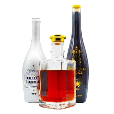Basismaterial Super Flint Glas Custom Druck Quadrat Gin Flasche für und OEM Willkommen