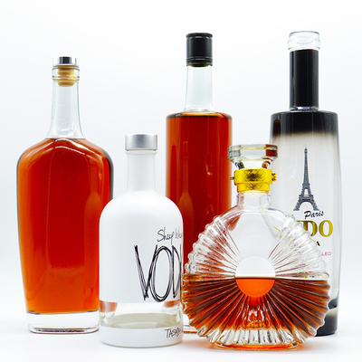 375 ml 500 ml 750 ml 1000 ml Glas Korken Top Schraube GPI Top Cap Runde Whisky Wodka Brandy Spirituosen Flaschen
