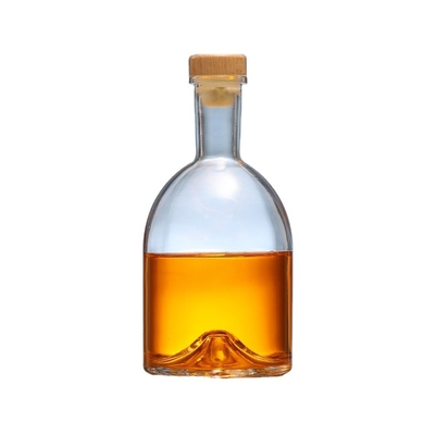 Rundes leeres Flintglas Tequila Gin Whiskey Wodka Flasche mit kristallweißem Material