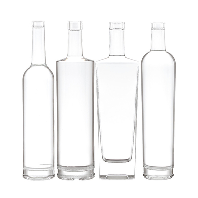 Ausgangsmaterial Super-Flint-Glasmaterial 750 ml Leere Wodka-Spirits Glasflasche