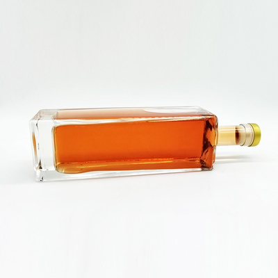 Quadratische 750 ml Glasflasche für Gin Rum Whiskey Vodka Spirituosen und Alkohol