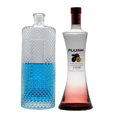 Super Flint Glasmaterial 750 ml Wodka Spirit Gin Rum Glas Flasche mit Korken
