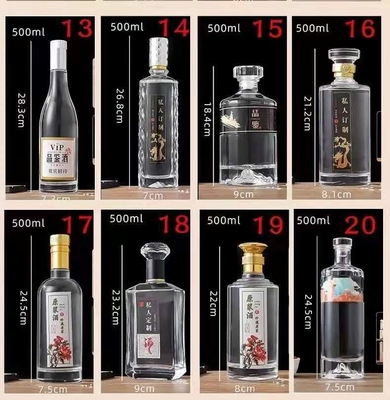 Super Flint Glass 500ml 700ml 750ml Rum Wodka Whisky Likör Gin Flasche mit Glaskork