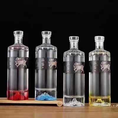 Super Flint Glass 500ml 700ml 750ml Rum Wodka Whisky Likör Gin Flasche mit Glaskork