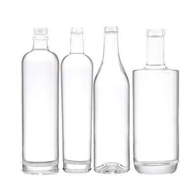 750 ml rechteckige Brandyflasche mit langem Hals und Super Flint Glas