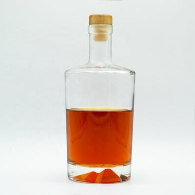 Custom Logo Druck 250 ml 500 ml 750 ml klare Glasflaschen für Flach Whisky Flasche