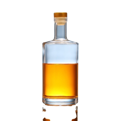 Custom Logo Druck 250 ml 500 ml 750 ml klare Glasflaschen für Flach Whisky Flasche