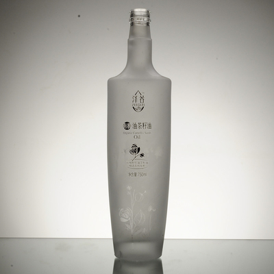 Frei erhältlich 1000 ml klare weiße Frost-Wodka-Runde Flasche für Wasser-Twist-Kappe
