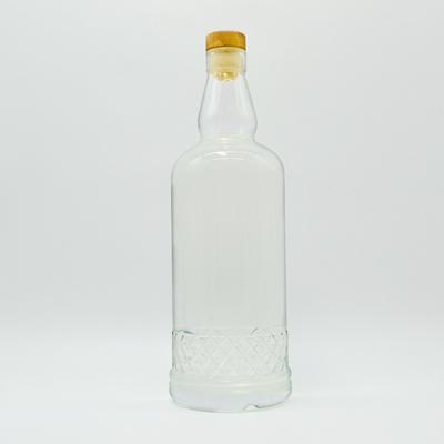 High-End klare Brandy Rum Flaschen 500ml 700ml 750ml mit exquisiter Handwerkskunst