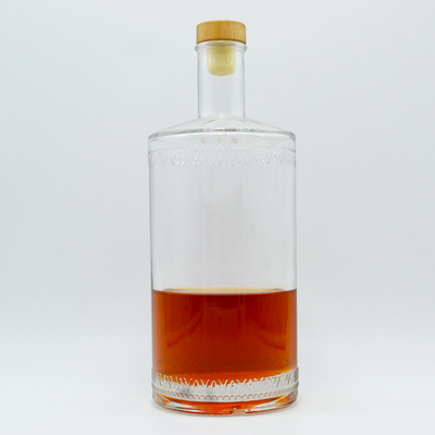 High-End klare Brandy Rum Flaschen 500ml 700ml 750ml mit exquisiter Handwerkskunst