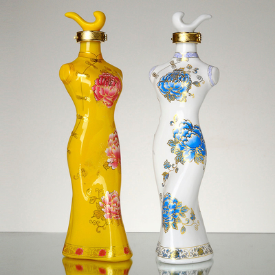 Einzigartige Lady Glass Weinflaschen mit Super Flint Glasmaterial für Industriegetränke