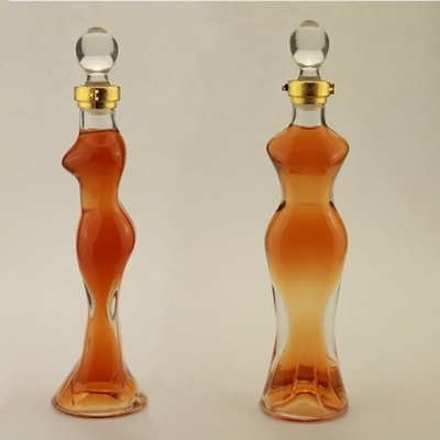 Einzigartige Lady Glass Weinflaschen mit Super Flint Glasmaterial für Industriegetränke