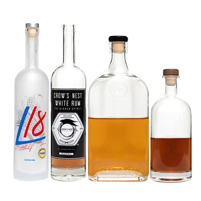 Akzeptable 500 ml 750 ml leere Glasflaschen für Mineralwasser