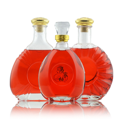 Frei versiegelnde 500 ml 750 ml transparente leere Whisky- und Spirituosenglasflaschen für Alkohol