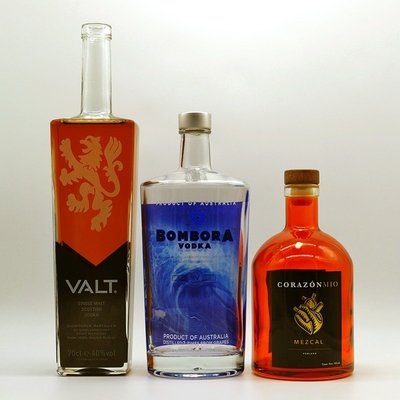 Gravierende Mode-Form Super Flint Brandy Spirituosen Leerer Weißer Likör xo Glasflasche quadratisch
