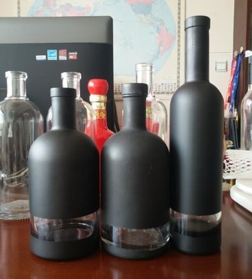 Privatfabrik 750 ml Flaschen aus schwarzem Glas für Wein/Öl/Whisky in Kartonverpackungen
