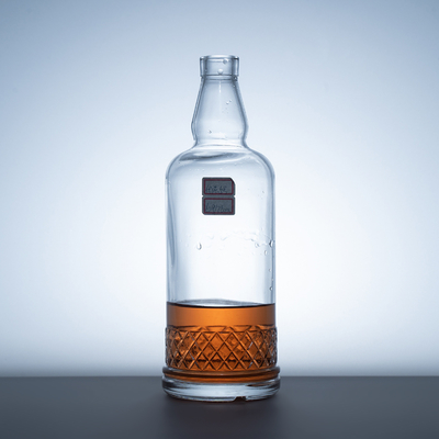 Spezielle Whisky-Glasflasche Kapazität 500 ml/1000 ml/375 ml Bildschirmdruck Quadratische Form