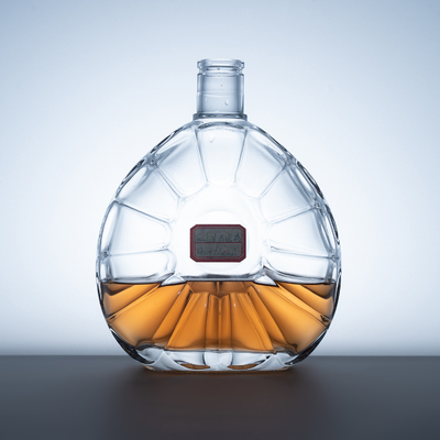 Spezielle Whisky-Glasflasche Kapazität 500 ml/1000 ml/375 ml Bildschirmdruck Quadratische Form
