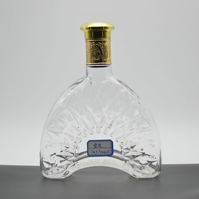 Super Flint Material Hochtransparente XO Glasflasche mit Holzkappe und Korkdichtung