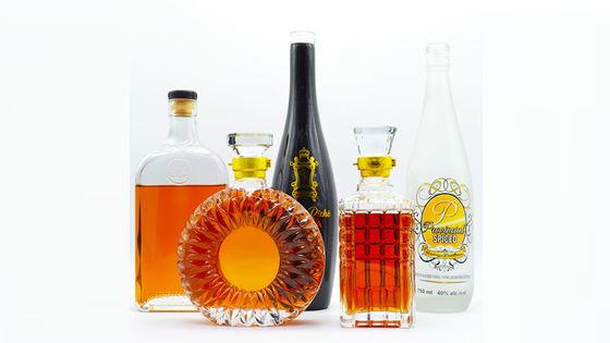 Siebdruck Rund 500 ml Frostglasflasche für Spirituosen Champagner Getränke Tequila