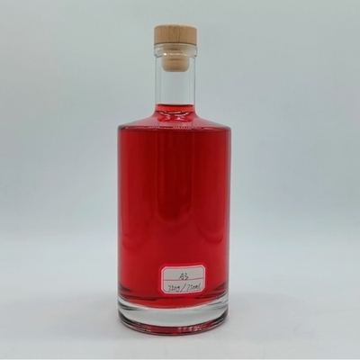 Fancy klare Glasflasche für Whisky Custom Logo Runde Form 750 ml Glas Flaschen