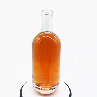 Schwarze Wodka Gin 250 ml Leersaft Viereck Glasflasche mit Custom Champagner Gold Label