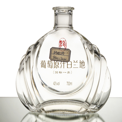 700 ml 750 ml Brandy-Spirit-Glasflasche mit Dekal/Drucker/Bemalung/Frost