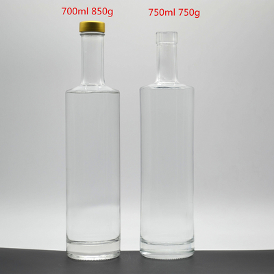 Super Flint Glaskragen Rund 700ml Kork Top Klarer Gin Flasche für Wodka-Enthusiasten