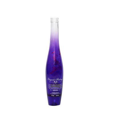 Klar 375 ml 500 ml 700 ml 750 ml Custom Frosted Printing Spray Brandy Whisky Liquor Wodka Flasche mit Kappe