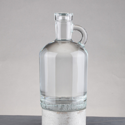 BRANDY Glasflasche mit Griff 500 ml 750 ml Wodka Rum Alkohol Whisky Glaskragen