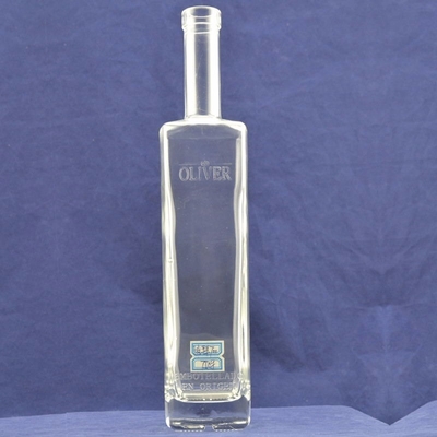 500 ml Halsband Material Glasflasche für Gin Whisky Spirituosen Wodka Brandy Likör FOB
