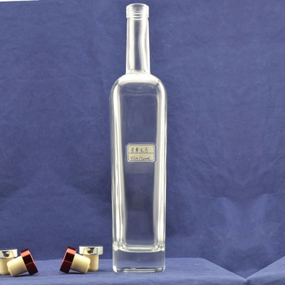 500 ml Halsband Material Glasflasche für Gin Whisky Spirituosen Wodka Brandy Likör FOB