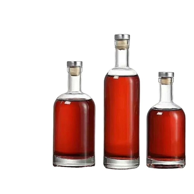 OEM-Logo Dekal Vorräte 1000 ml 750 ml 500 ml Alkoholflaschen Wodka Glasflasche mit Korkkappe