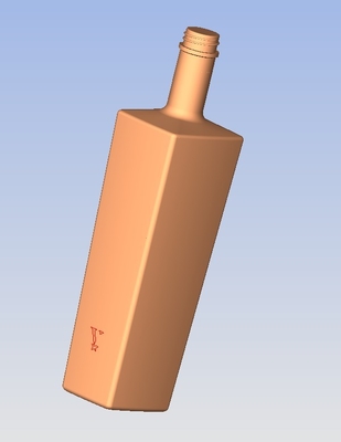 500ML 700ML 750ML 1l Quadratglasflasche aus kristallweißem Material für Spirituosen