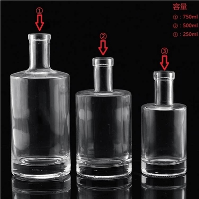 FOB Leere Glasflasche für Wodka, Spirituosen, Whisky und Wein Kapazität 250 ml 500 ml 700 ml 750 ml 1l