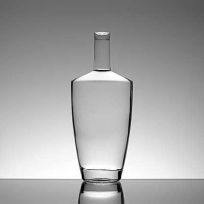 Custom Design Graue Bernstein Glasflaschen 375ml 500ml 750ml für Wodka Gin Spirituosen