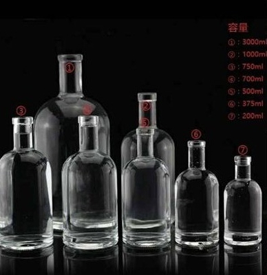 500 ml eigene T-Top klare Whisky Wodka Liquor Glasflasche mit High Flint Glasmaterial