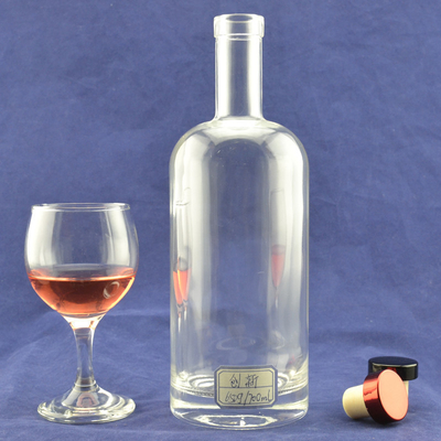 Frosted Super Flint 700ml Leere Flaschen für Wein Decal Logo 750ml Wodka Glasflasche