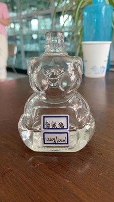 Durchsichtige Flachsglas-Schneemann-Form Whisky-Flasche mit Decal-Oberflächenbehandlung
