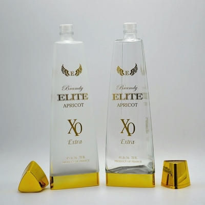 Frosted Gold Dreieck Brandy Leere Flasche Dekal Transparent