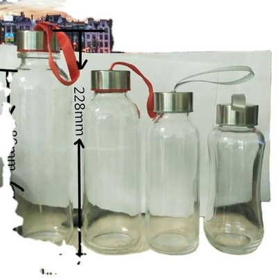 FOB-Bedingungen Super Flint Glas Wasserflasche mit Stoppe und Decal Oberfläche 750 ml 1000 ml