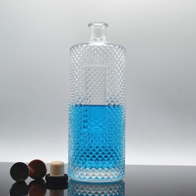 Farbige Tequila-Flasche mit gravierbarem Quadratmuster 500 ml für heiße alkoholische Getränke