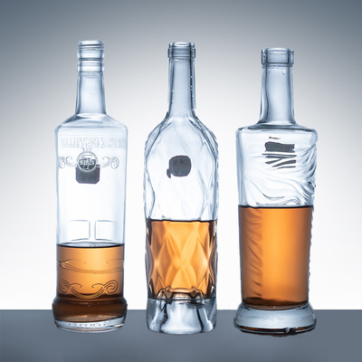 Super Flint Glasflasche für leere Getränke Wodka Rum Gin 200ml 500ml 750ml 1L