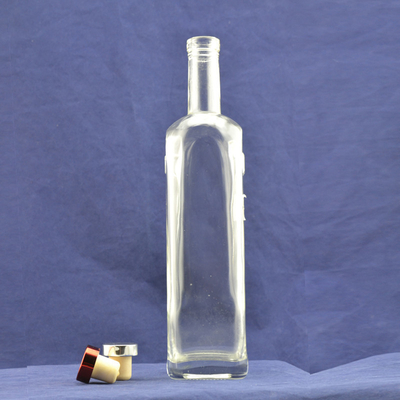 Persönliches Logo akzeptabel Klar weiß 750 ml Spirituosenflasche für Rum Wodka und Whisky